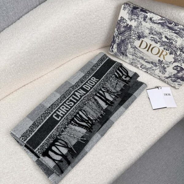 Sciarpa in lana cashmere con stampa Dior