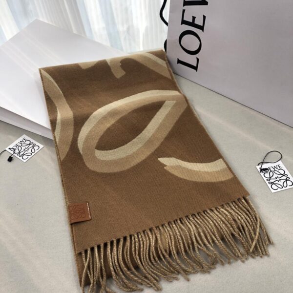 Sciarpa LOEWE in misto lana e cashmere di peso medio con stampa di grandi dimensioni