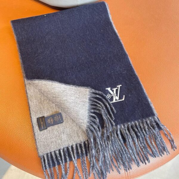 Sciarpa Louis Vuitton a due strisce in tessuto doppio