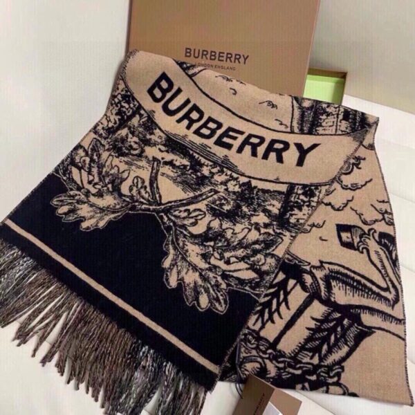 Sciarpa classica Burberry in cashmere jacquard double face a quadri grandi