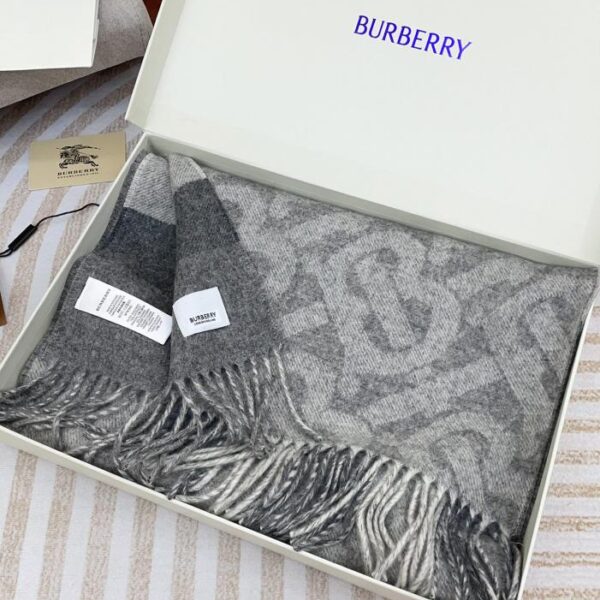 Sciarpa reversibile Burberry grigio chiaro