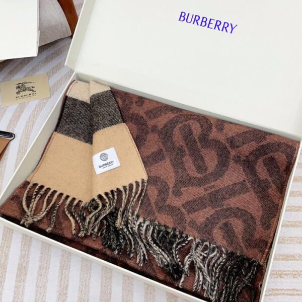 Sciarpa reversibile Burberry caffè scuro