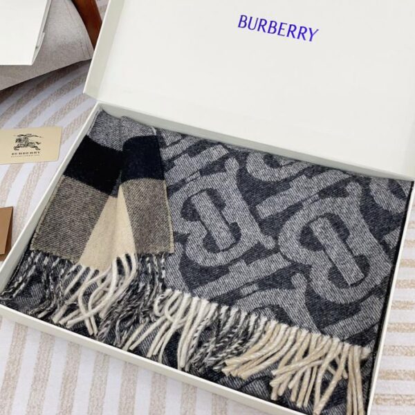 Sciarpa reversibile Burberry grigio scuro