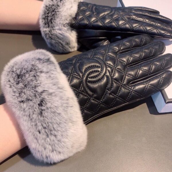 Guanti di pelle di pecora di pelliccia di coniglio pigro autunno e inverno Chanel