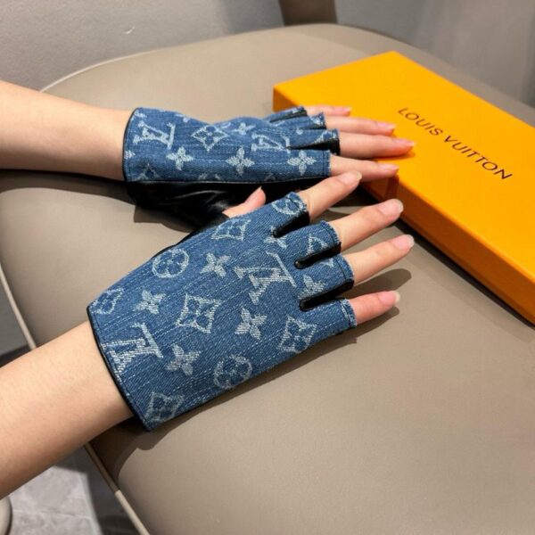 repliche,replica,perfette,siti di,affidabili,migliori siti,dove comprare,1:1,scarpe da ginnastica  LV nuova versione corta in denim con guanti in pelle, guanti da moto alla moda