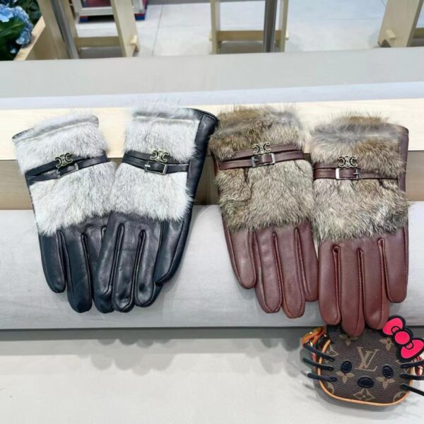 repliche,replica,perfette,siti di,affidabili,migliori siti,dove comprare,1:1,scarpe da ginnastica Guanti tattili per cellulare Celine autunno e inverno Double C Lazy Rabbit in pelle di pecora