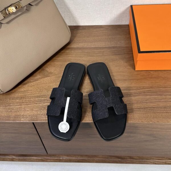 repliche,replica,perfette,siti di,affidabili,migliori siti,dove comprare,1:1,scarpe da ginnastica Hermes Oran Hermes H serie di sandali in denim (8FD0)