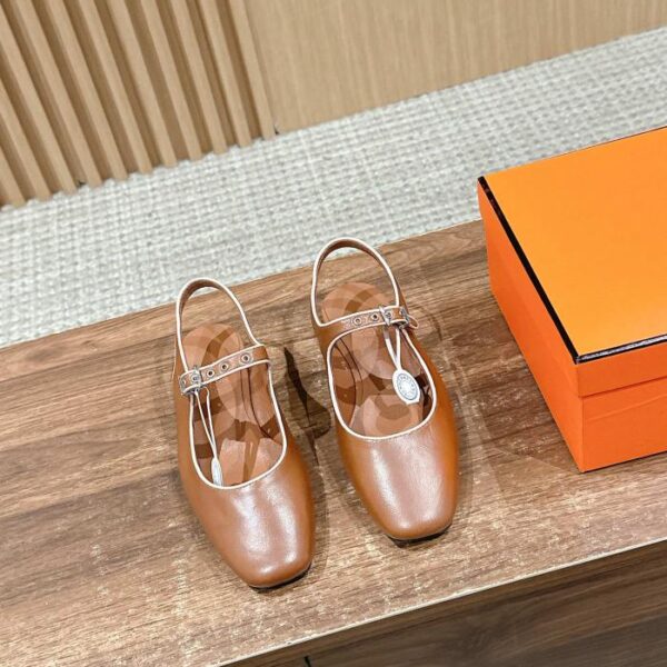 [Versione top] Hermès nuove ballerine Mary Jane con tacco spesso e piatto (1CBD)