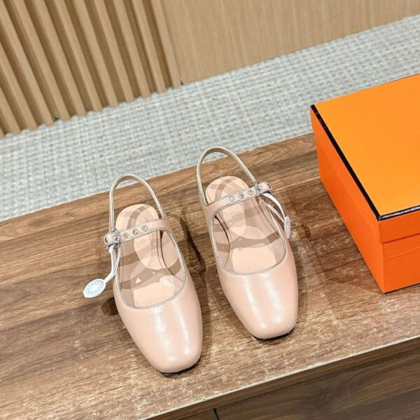 [Versione top] Hermès nuove ballerine Mary Jane con tacco spesso e piatto (30B3)