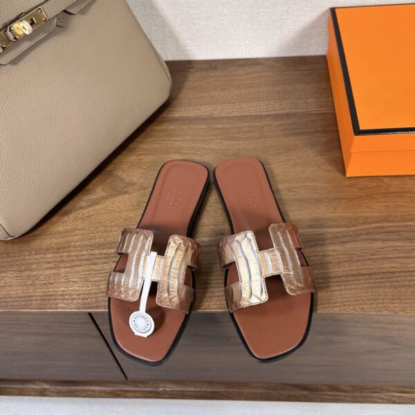 Hermes Oran Hermes H Sandali Serie Pelle di serpente (B6FA)