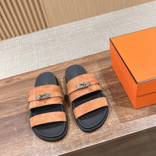 [Versione top] Pantofole Hermes Oran nuova coppia (B684)