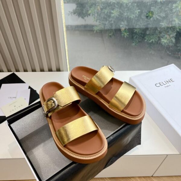 repliche,replica,perfette,siti di,affidabili,migliori siti,dove comprare,1:1,scarpe da ginnastica CELINE G067 nuove pantofole primaverili ed estive Arc de Triomphe Pantofole sandali micro-etichetta con fondo piatto in stile britannico