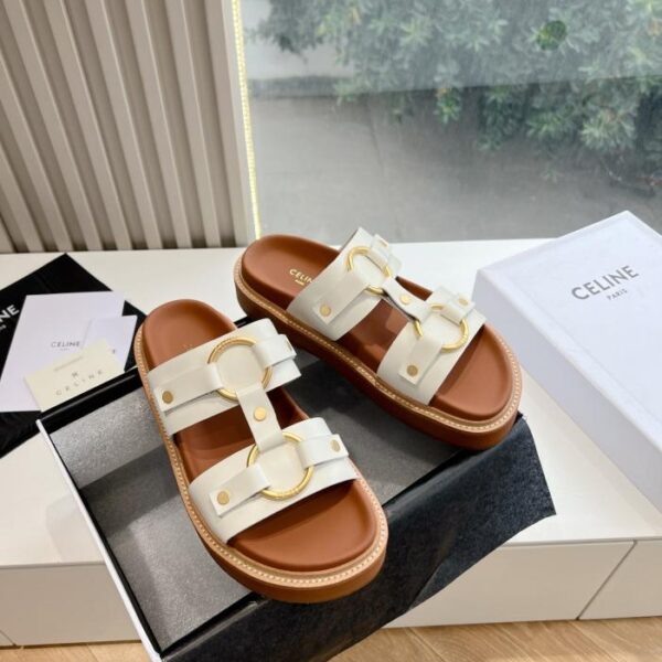 repliche,replica,perfette,siti di,affidabili,migliori siti,dove comprare,1:1,scarpe da ginnastica CELINE G067 nuove pantofole primaverili ed estive Arc de Triomphe Pantofole sandali micro-etichetta con fondo piatto in stile britannico