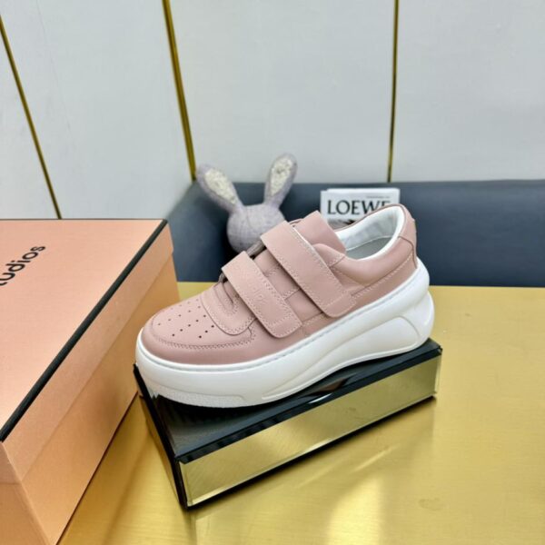 repliche,replica,perfette,siti di,affidabili,migliori siti,dove comprare,1:1,scarpe da ginnastica Acne Studios Classico Velcro Piatto Volto sorridente Sneakers casual in vera pelle Scarpe sportive da donna Scarpe bianche