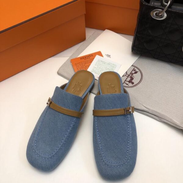 repliche,replica,perfette,siti di,affidabili,migliori siti,dove comprare,1:1,scarpe da ginnastica Sabot con fibbia ad H e punta quadrata Hermes Groupie e mezze pantofole