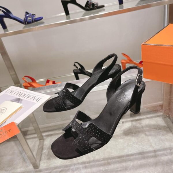 Hermes all'inizio della primavera contatore nuova serie di sandali col tacco alto, altezza del tacco, tacco spesso 7,5 cm