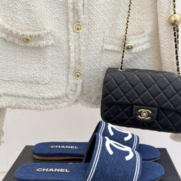 repliche,replica,perfette,siti di,affidabili,migliori siti,dove comprare,1:1,scarpe da ginnastica Chanel primavera e l’estate nuove pantofole piatte doppia C con ricamo elettrico in denim