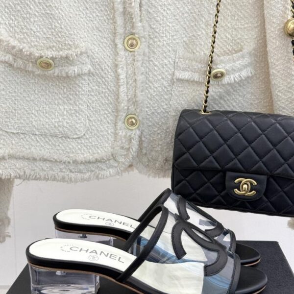 repliche,replica,perfette,siti di,affidabili,migliori siti,dove comprare,1:1,scarpe da ginnastica Chanel nuove pantofole con tacco in cristallo a doppia C in pellicola trasparente primaverile ed estiva