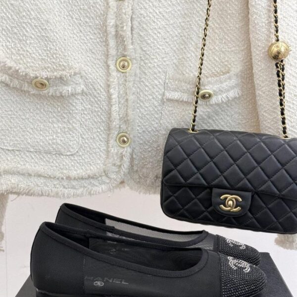 repliche,replica,perfette,siti di,affidabili,migliori siti,dove comprare,1:1,scarpe da ginnastica CHANEL classiche ballerine piatte a doppia C primaverili ed estive in nuova rete con strass