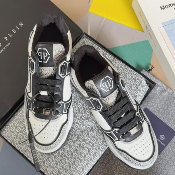 PHILIPP PLEIN Moon Walker serie strass scarpe casual bianche scarpe sportive scarpe da skate