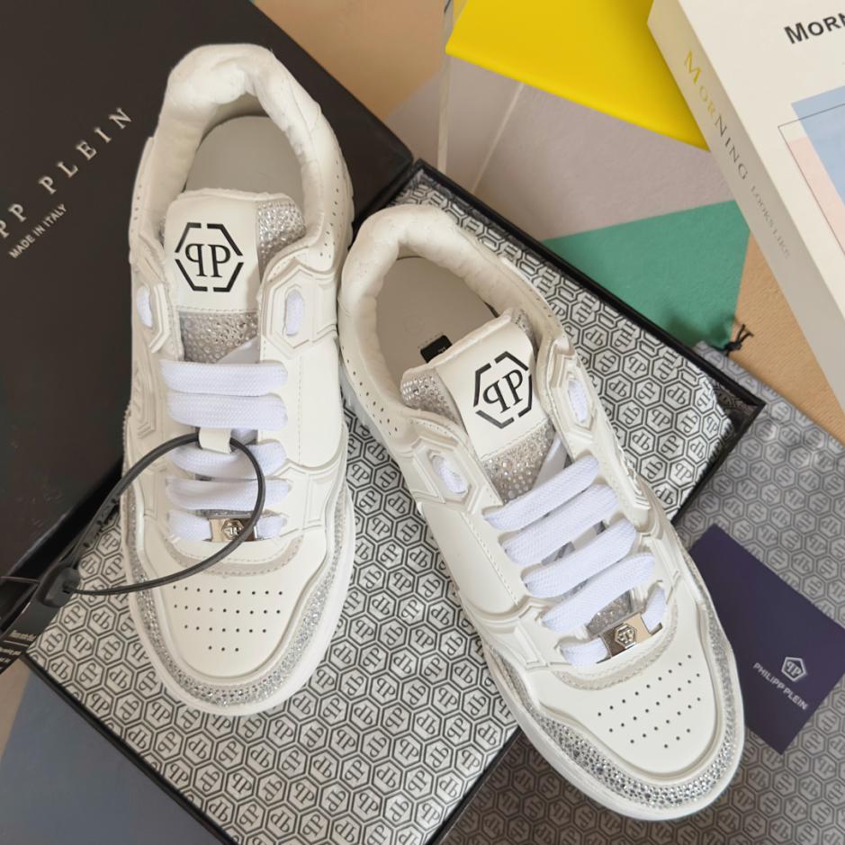 repliche,replica,perfette,siti di,affidabili,migliori siti,dove comprare,1:1,scarpe da ginnastica PHILIPP PLEIN Moon Walker serie strass scarpe casual bianche scarpe sportive scarpe da skate