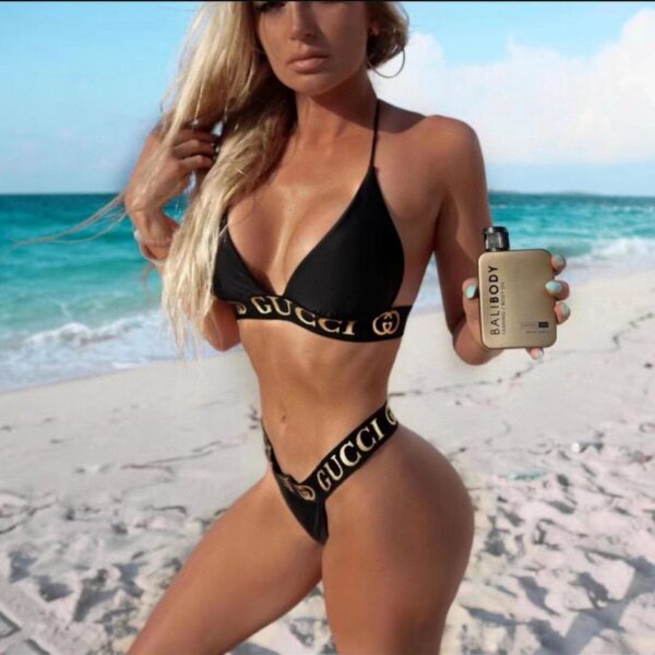 repliche,replica,perfette,siti di,affidabili,migliori siti,dove comprare,1:1,scarpe da ginnastica Gucci nuovissimo set costume da bagno diviso 👙bikini, reggiseno con reggicalze in rete stampata con logo abbronzante + slip in rete con lettere