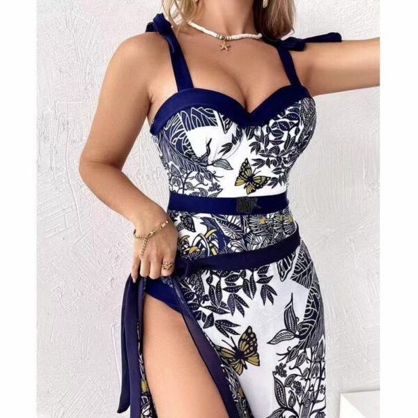 Costume da bagno a due pezzi Dior➕gonna in garza, nuovo costume da bagno giungla animato