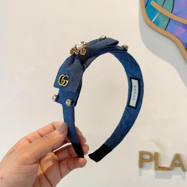 repliche,replica,perfette,siti di,affidabili,migliori siti,dove comprare,1:1,scarpe da ginnastica Viene fornito con la confezione Nuova fascia per capelli in denim con fiocco classico Gucci