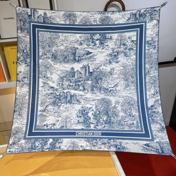 repliche,replica,perfette,siti di,affidabili,migliori siti,dove comprare,1:1,scarpe da ginnastica SDO2502 Sciarpa quadrata in seta da 90 cm con stampa Dior Scottish Jouy originale