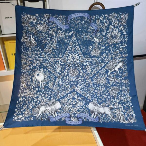 repliche,replica,perfette,siti di,affidabili,migliori siti,dove comprare,1:1,scarpe da ginnastica SDO2505 Sciarpa quadrata in seta da 90 cm con stampa motivo originale Dior Around the World
