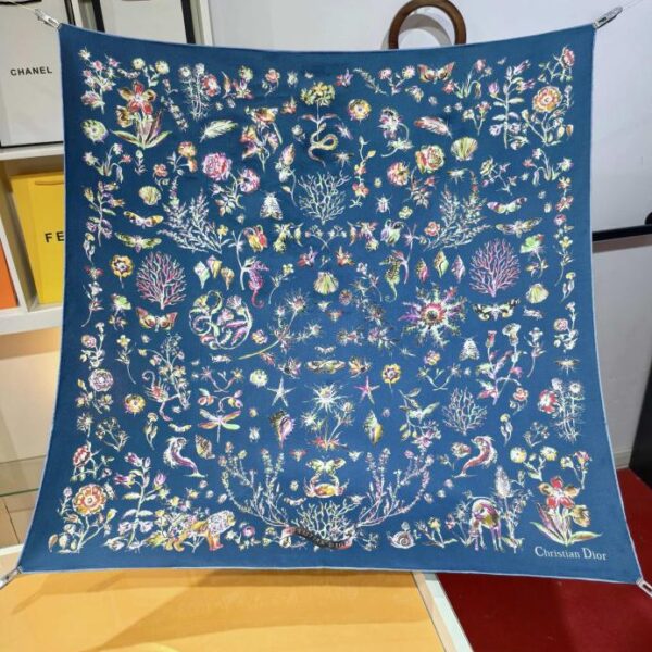 repliche,replica,perfette,siti di,affidabili,migliori siti,dove comprare,1:1,scarpe da ginnastica SDO2507 Foulard quadrato in seta da 90 cm con stampa motivo Dior Cabinet de Curiosités originale