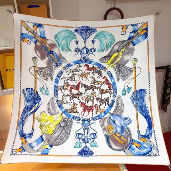 repliche,replica,perfette,siti di,affidabili,migliori siti,dove comprare,1:1,scarpe da ginnastica SHMS2272 Hermès [Horse Parade] Sciarpa quadrata in seta da 90 cm