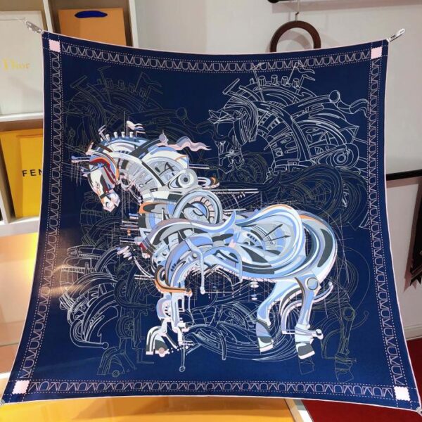 repliche,replica,perfette,siti di,affidabili,migliori siti,dove comprare,1:1,scarpe da ginnastica SHMS2313 Hermès [Cavallo meccanico] Sciarpa quadrata in seta da 90 cm