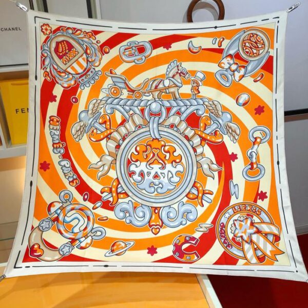 repliche,replica,perfette,siti di,affidabili,migliori siti,dove comprare,1:1,scarpe da ginnastica SHMS2444 Sciarpa quadrata in seta originale Hermès [Candy Book Stamp] da 90 cm