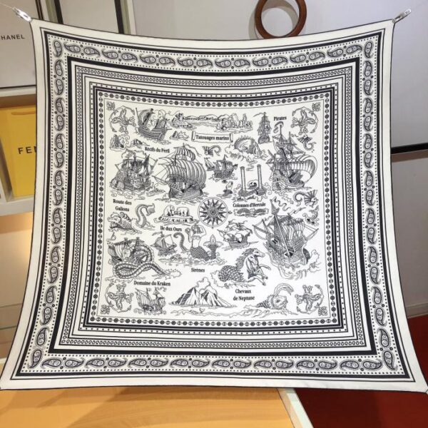 repliche,replica,perfette,siti di,affidabili,migliori siti,dove comprare,1:1,scarpe da ginnastica SHMS2488 HERMES [Sailor Tattoo] Sciarpa quadrata in seta da 90 cm