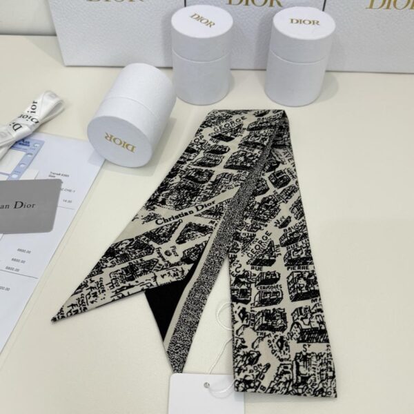 Sciarpa Dior twilly, classico stile mappa di Parigi