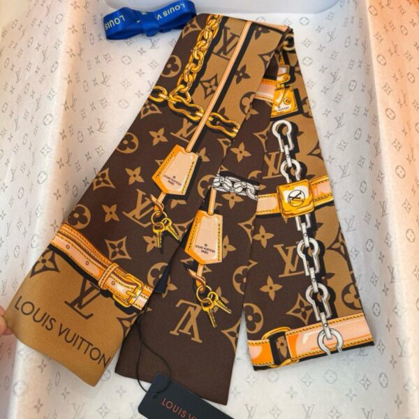 Sciarpa classica in seta bianca e nera di LV Louis Vuitton