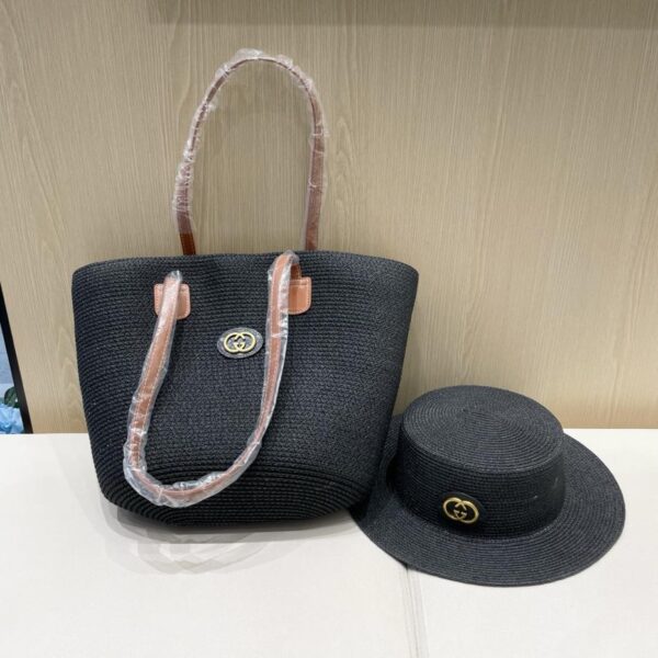 Gucci nuova borsa tote retrò in due pezzi da donna Xia Sen borsa in paglia