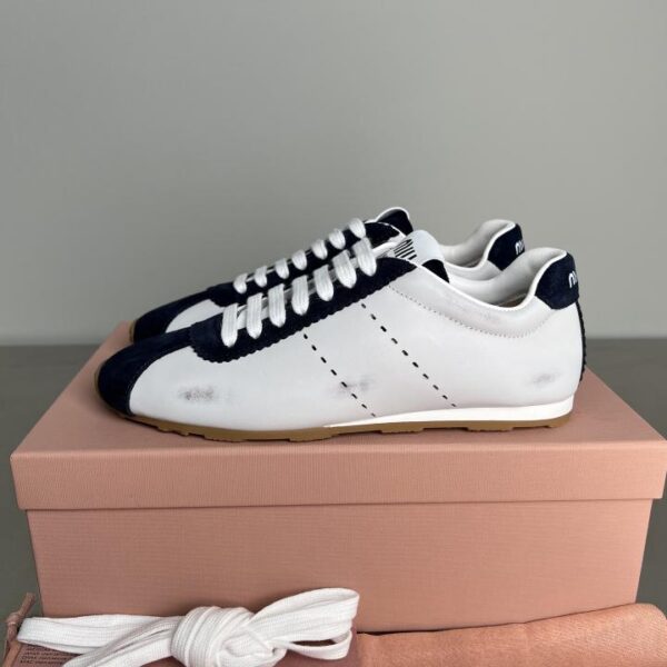 [Versione top] Miu Miu Plume serie passerella primaverile nuove scarpe da ginnastica Forrest scarpe da ginnastica