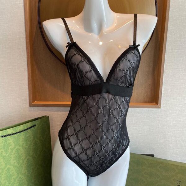 repliche,replica,perfette,siti di,affidabili,migliori siti,dove comprare,1:1,scarpe da ginnastica Body sexy in rete ricamata con lettera Gucci nero traslucido