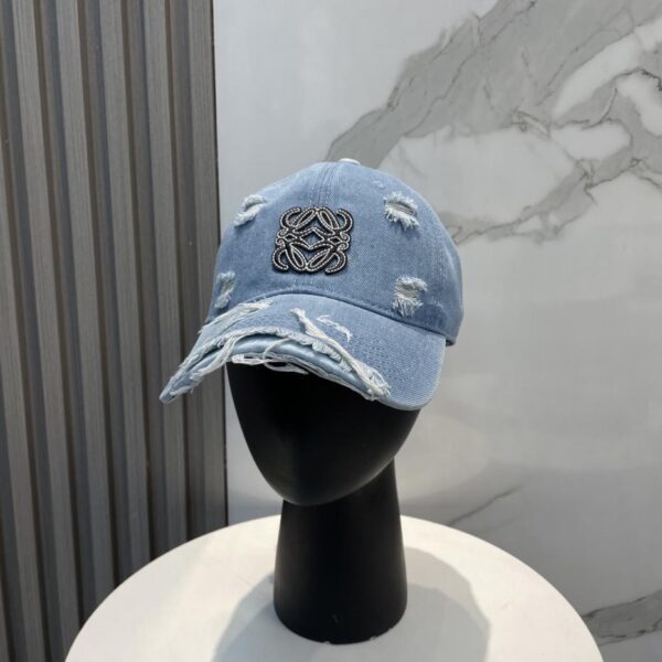 repliche,replica,perfette,siti di,affidabili,migliori siti,dove comprare,1:1,scarpe da ginnastica Nuovo berretto da baseball in denim lavato strappato di Loewe per uomo e donna