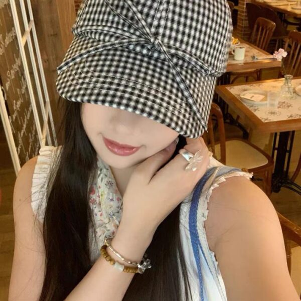 BALENCIAGA Cappello da baseball scozzese coreano da donna primavera ed estate nuovo stile