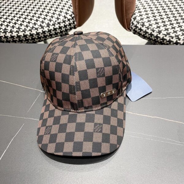 Berretto da baseball a scacchiera alla moda giapponese in nuovo stile coreano Louis Vuitton Lv
