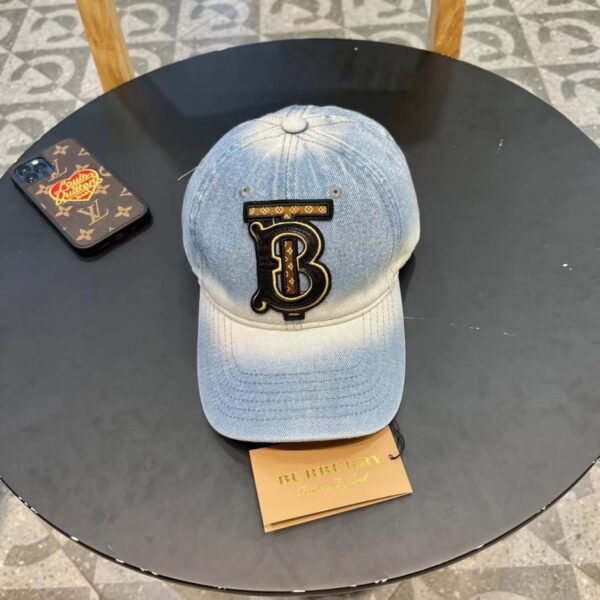 Cappello da baseball di Burberry in denim sfumato