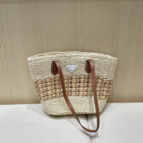 repliche,replica,perfette,siti di,affidabili,migliori siti,dove comprare,1:1,scarpe da ginnastica Borsa PRADA in paglia intrecciata a mano, nuova borsa da viaggio estiva