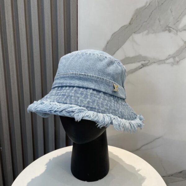 repliche,replica,perfette,siti di,affidabili,migliori siti,dove comprare,1:1,scarpe da ginnastica Cappello da sole unisex con cappello da pescatore in denim lavato nuovo Louis Vuitton