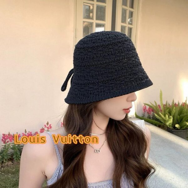 repliche,replica,perfette,siti di,affidabili,migliori siti,dove comprare,1:1,scarpe da ginnastica Cappello da sole da pescatore traspirante vuoto con fessura estiva con fiocco da donna coreano di Louis Vuitton