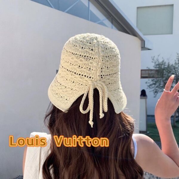 repliche,replica,perfette,siti di,affidabili,migliori siti,dove comprare,1:1,scarpe da ginnastica Cappello da sole da pescatore traspirante vuoto con fessura estiva con fiocco da donna coreano di Louis Vuitton