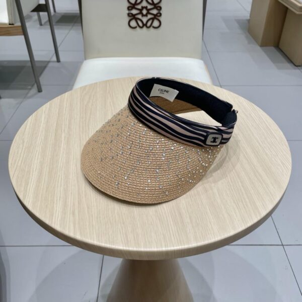 repliche,replica,perfette,siti di,affidabili,migliori siti,dove comprare,1:1,scarpe da ginnastica Cappello a cilindro vuoto da donna con protezione solare francese Celine con motivo zebrato e strass, a tesa larga