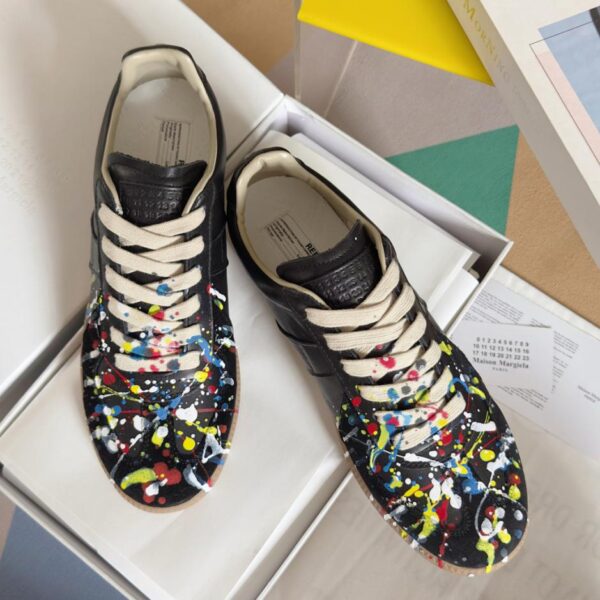 repliche,replica,perfette,siti di,affidabili,migliori siti,dove comprare,1:1,scarpe da ginnastica Scarpe Dexterity in tela con graffiti a getto d’inchiostro Maison Margiela MM6 Couples